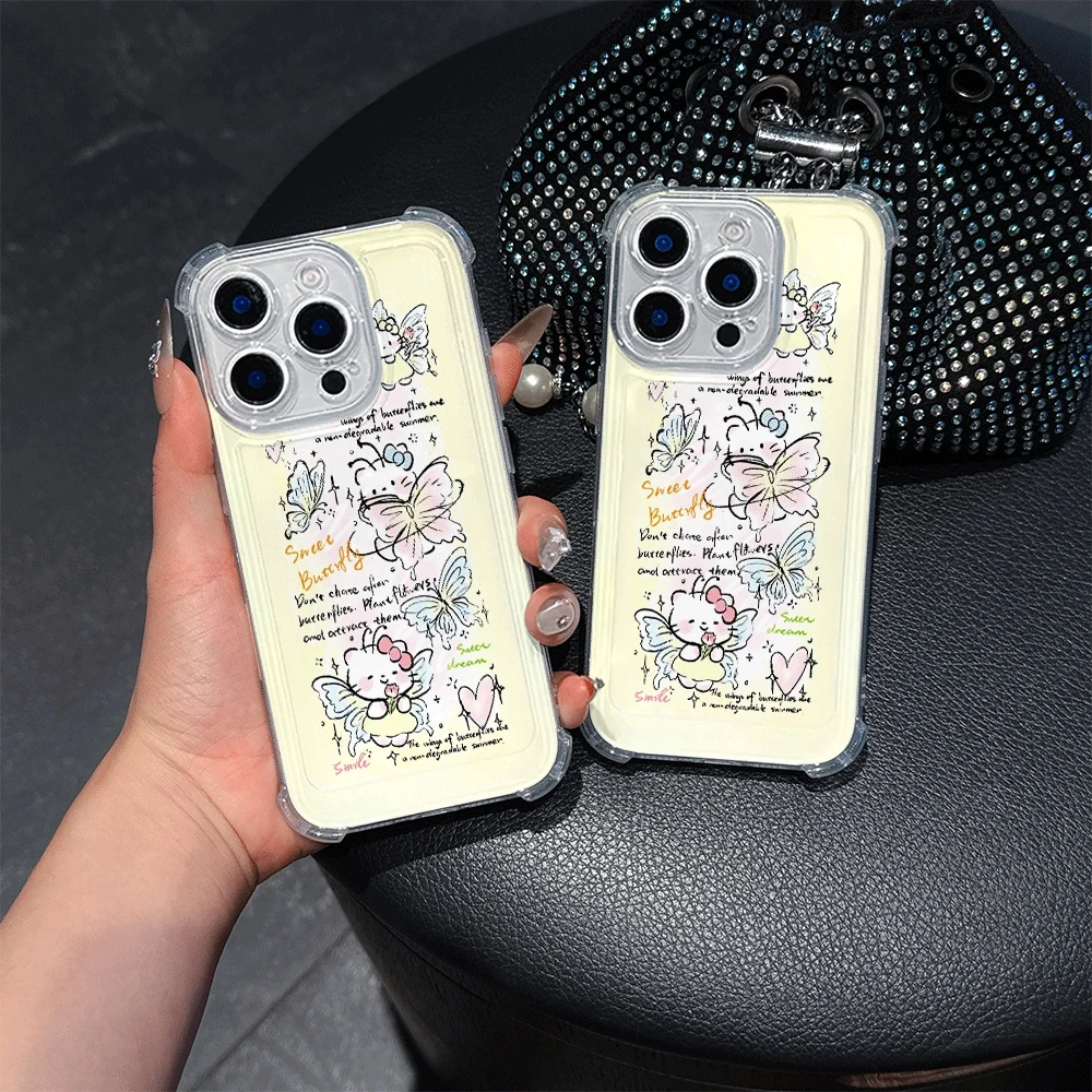 Custodia per telefono trasparente Hello Kitty per IPhone15 Pro Max IPhone 16/15/14/13/12/11/x/xs/xs Max Custodie per telefoni per ragazze Sanrio Kawaii Toys