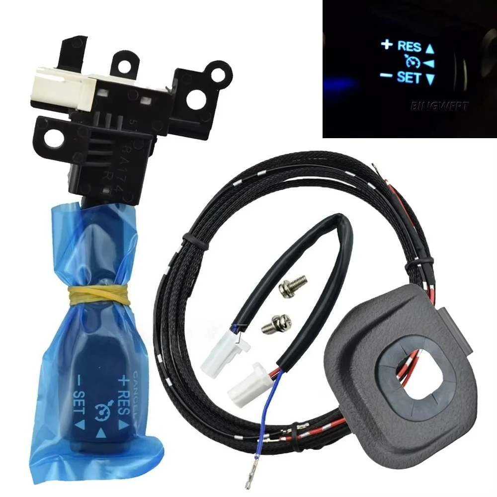 ZF-S Interruptor de control de crucero en el volante con luz azul para Toyota Hilux Revo Fortuner SR5 M70 M80 84632-34011 45186-