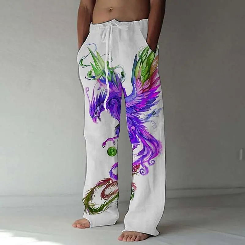 Colorful Personalized Straight Leg Pants For Summer Seaside Travel Basic Casual Loose Pants For Men's New Style WR6