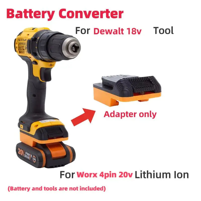 

Batteries Adapter for Worx 20V 4Pin Li-ion Battery Convert To for Dewalt 18V Power Screw Tool Converter(﻿Adaptor Only)