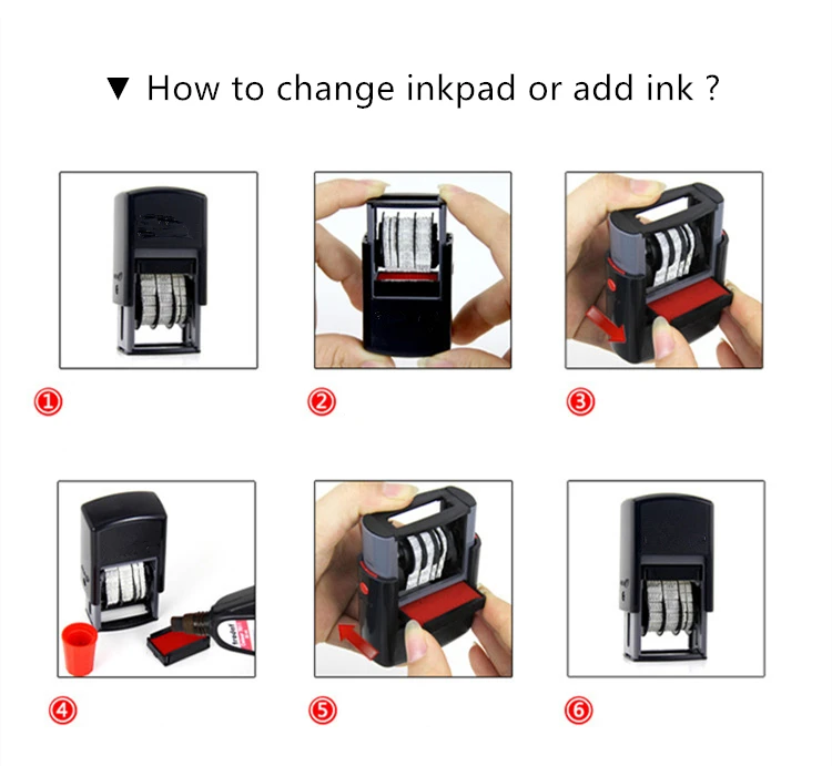 ختم التاريخ ذاتي الحبر على شكل إنجليزي لتصنيع المكاتب ومتجر السوبر ماركت والمدرسة طوابع التاريخ القابلة للتعديل yymmdd
