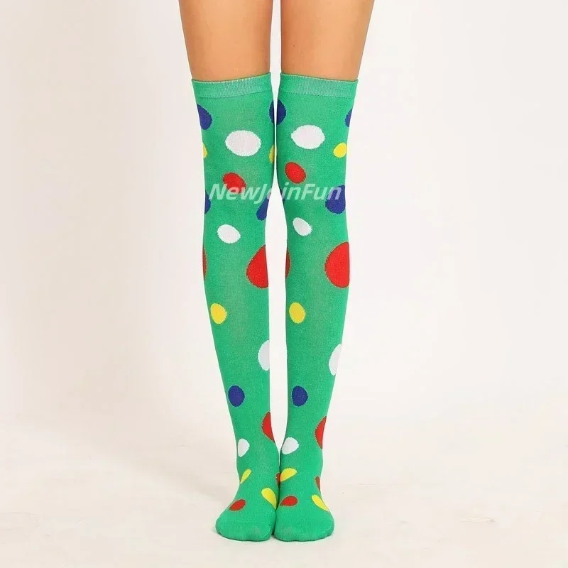 Rainbow Striped Women Socks Thigh High Star Stripe Stockings Long lolita Sock