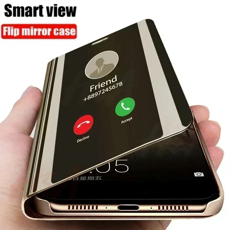 For Honor 90 Lite 5G Case Luxury Smart Mirror Flip Stand Phone Case For Honar Honer 90Lite Light 5G Anti-fall Protect Back Cover