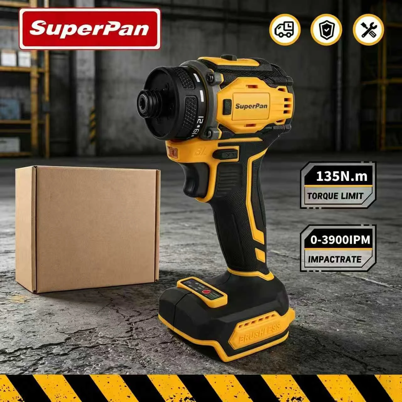 

20V All-Purpose Impact Driver, Drilling, Screwing, Fastening, 135Nm, Brushless Motor, Bare Tool，For Dewalt
