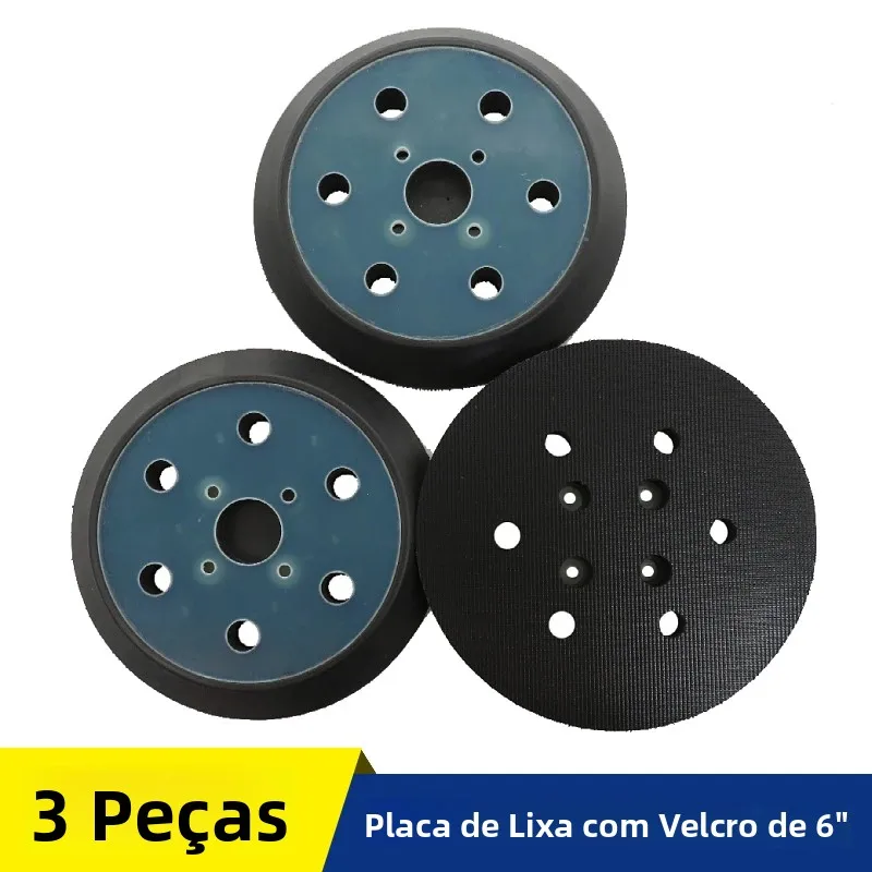 Placa de Apoio de Reposição de 6 Polegadas (150mm) com 6 Furos, Sem Poeira, com Fixação por Gancho e Laço, para Lixadeira R2611 e Lixadeira Roto-Orbital para Polimento