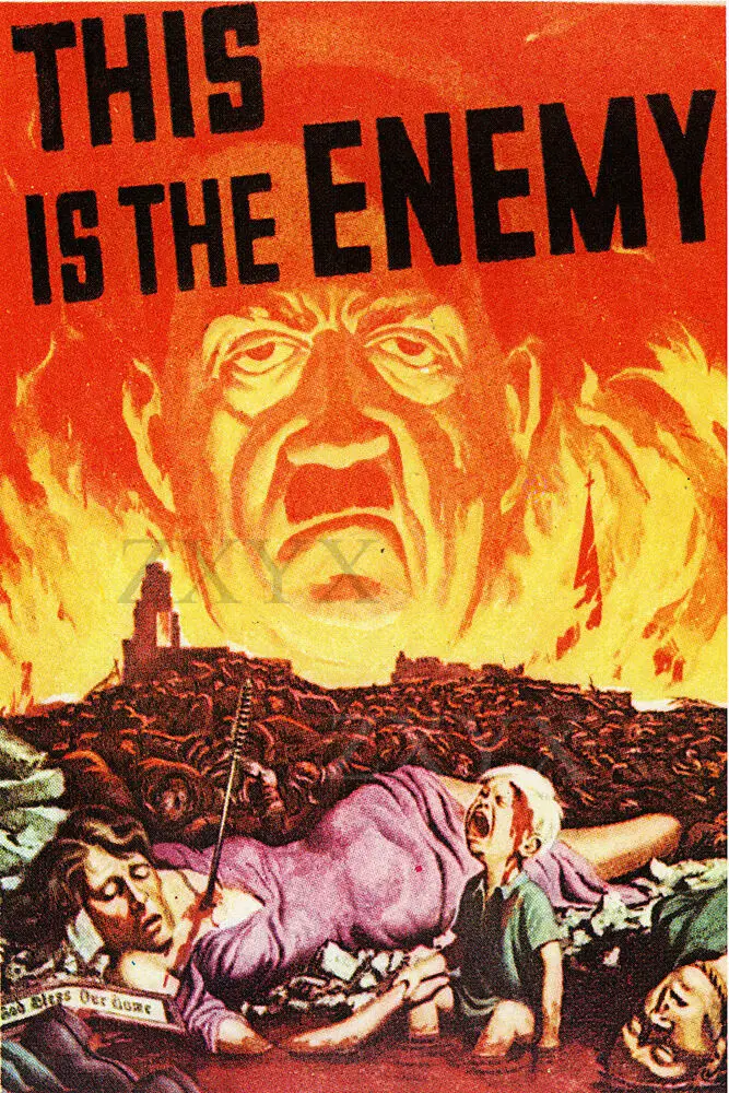 This is The Enemy Vintage World War II Two WW2 USA Military Propaganda Poster