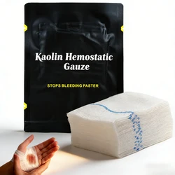 1.5/3.75M Hemostatic Kaolin Gauze Combat Emergency Trauma Z-Fold Soluble For Ifak Tactical  First Aid Kit Medical Wound Dressing