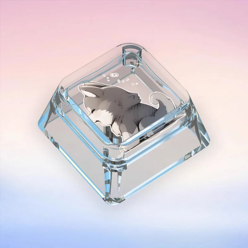 Cute Puppy Lovely Dog Keycaps Anime Custom Artisan Animal Point Key Cap Transparent Original Wooting Mechanical Keyboard Keycap