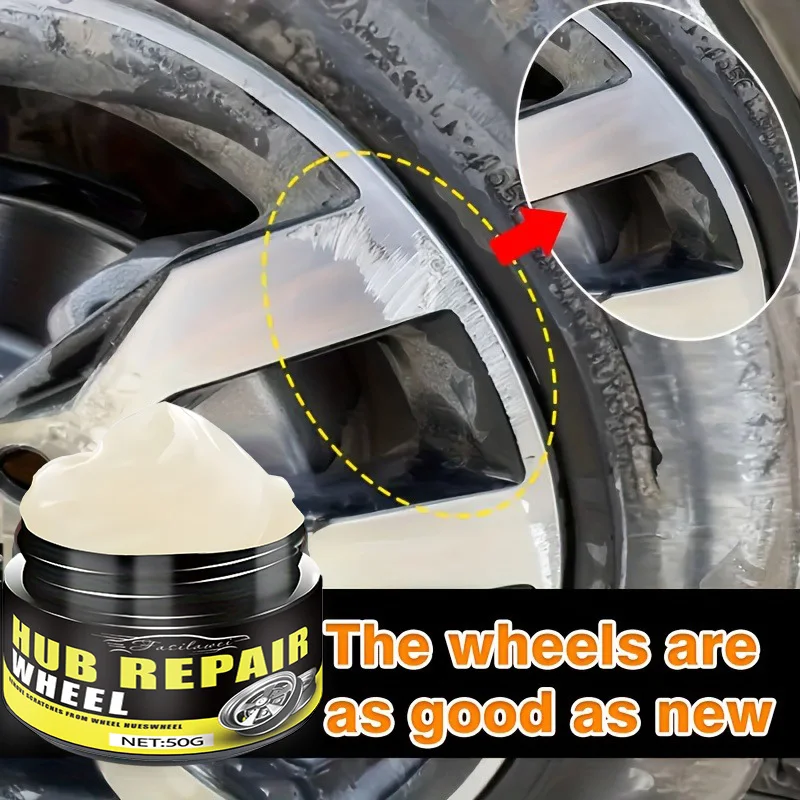 50G Automotive Hub Scratch Repair Kit, Rim Detail Update Paste, Quick Repair Polishing Paste, Restore Hub Color, Maintenance Pai