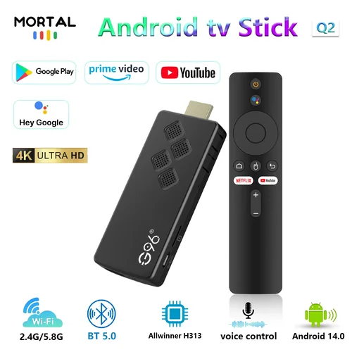 Smart TV Android G96 TV Stick Android 14 Q2 4K Allwinner Google Voice H313 Wifi6 HDR 10 BT5.0 NETFLIX Juegos Reproductor multimedia Box