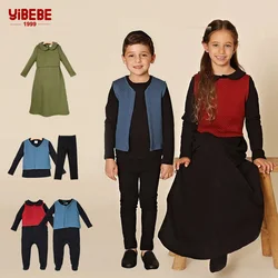 AA-Nuovi arrivi shabbos invernali vestaglia per ragazzi e ragazze set di abbigliamento per la famiglia footie per bambini in cotone spandex e strato sandwich caldo esterno