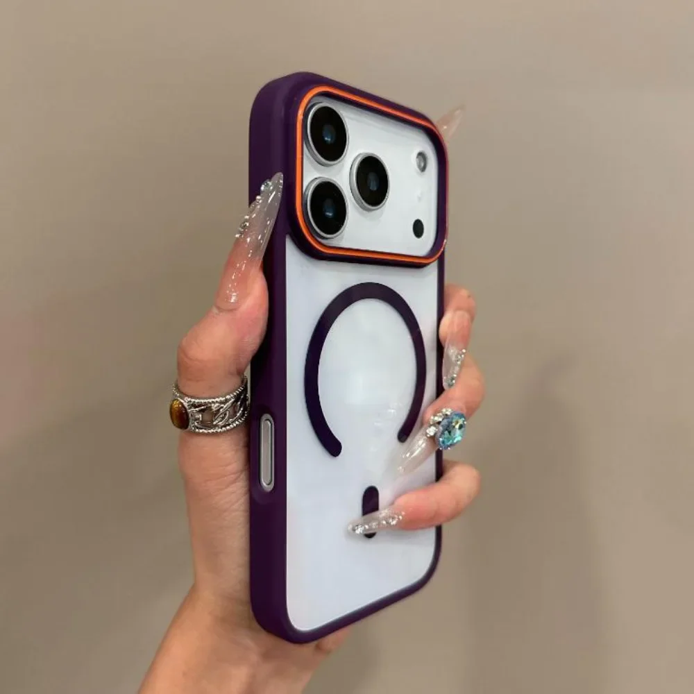 

Прозрачный чехол для телефона Magsasfe для iPhone 17, Air 16, 14, 13, 12, 11 Pro Max, противоударный магнитный чехол с беспроводной зарядкой