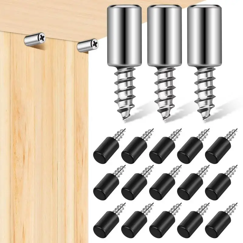 50Set With Rubber Sleeve Laminate Cross Self-tapping Screw Support Wardrobe Cabinet Glass Hard Nonslip Partition Nail