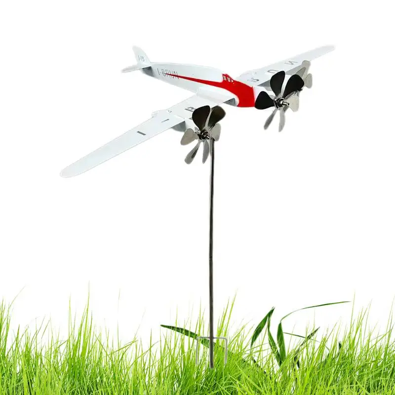 

Airplane Spinner Weather Vane 3D Airplane Shape Sculpture Outdoor Flight Plane Art Decor For Yard Garden Outside Lawn Patio