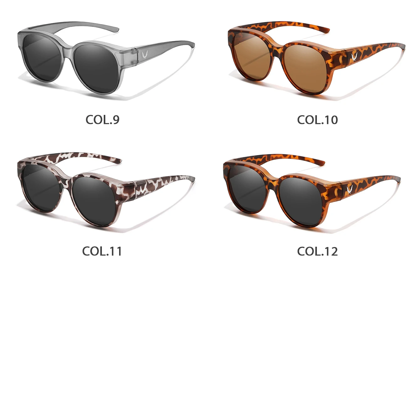 Überbrille mit Box-Cover für Myopie-Brillen, Unisex, runde Sonnenbrille mit UV-Schutz, für Outdoor-Sportarten, Angeln, Wandern, Radfahren – Detail 4