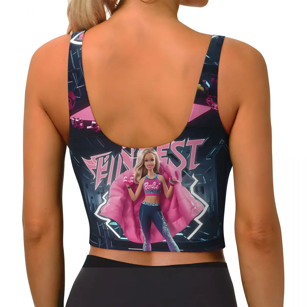 Fitness Barbie Barbell Gym Yoga Crop Tank Tops Pantalones cortos de entrenamiento Sujetador Fitness para mujer Trajes para correr