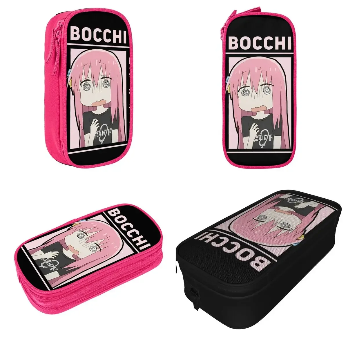 Bocchi The Rock Pencil Case Pencil Box Pen Holder for Girls Boys Big Capacity Pencil Bags Students School Zipper Accessories