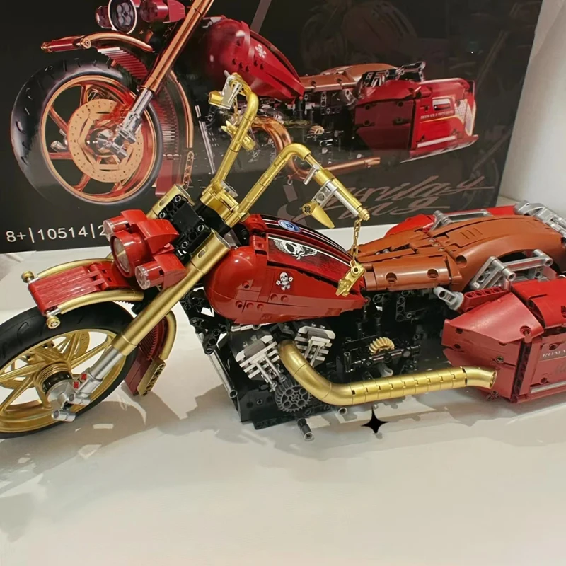 1:5 High-Tech City Sports Racing Motorcycle Building Blocks Technical Motorcycle locomotiva modulare Brick Model Toys For Children