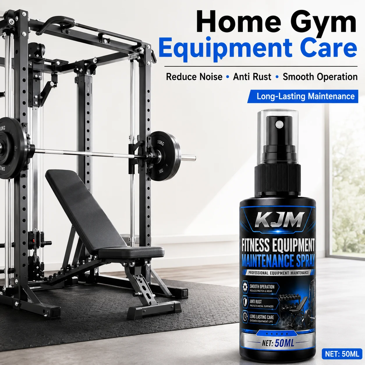 KJM Fitness Equipment Lubricant Spray For Treadmill Belt Gantry Frame Noise Reduction Anti Friction Maintenance 50ML