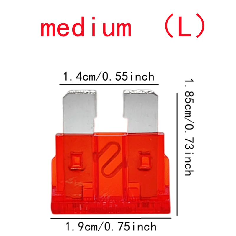 50/100 Pcs Automotive Fuse Kit, Medium Size, Blade Type for Marine Use, Automotive, 2A 3A 5A 7.5A 10A 15A 20A 25A 30A 35A