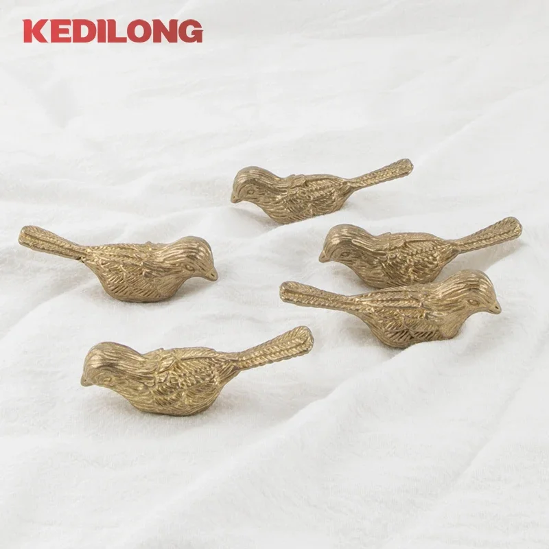 KEDLO Solid brass European luxury bird drawer knob furniture hardware kitchen cabinets gold pull handle