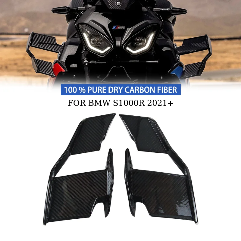 

FOR BMW S1000R 2021-2025 M1000R 2023-2025 100% pure carbon fiber dry carbon motorcycle accessory Winglets fairing kit