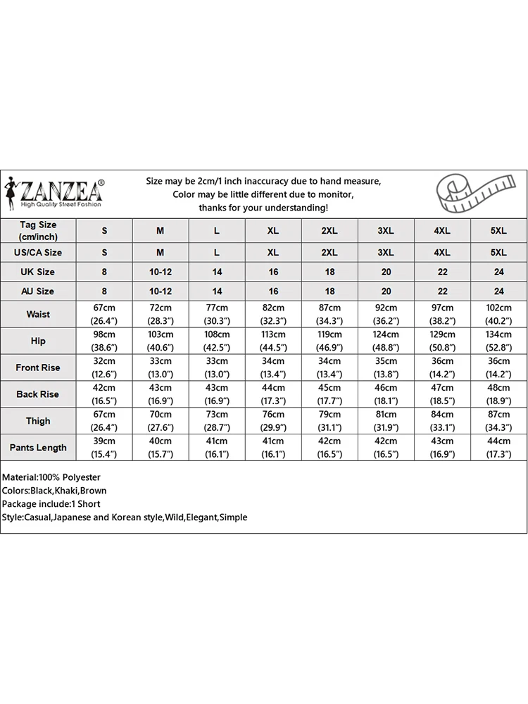 ZANZEA 2024 letnie damskie spodenki luźne biurowe spodnie koreańskie modne spodenki z wysokim stanem portmonetka Vintage patchworkowe pantalony
