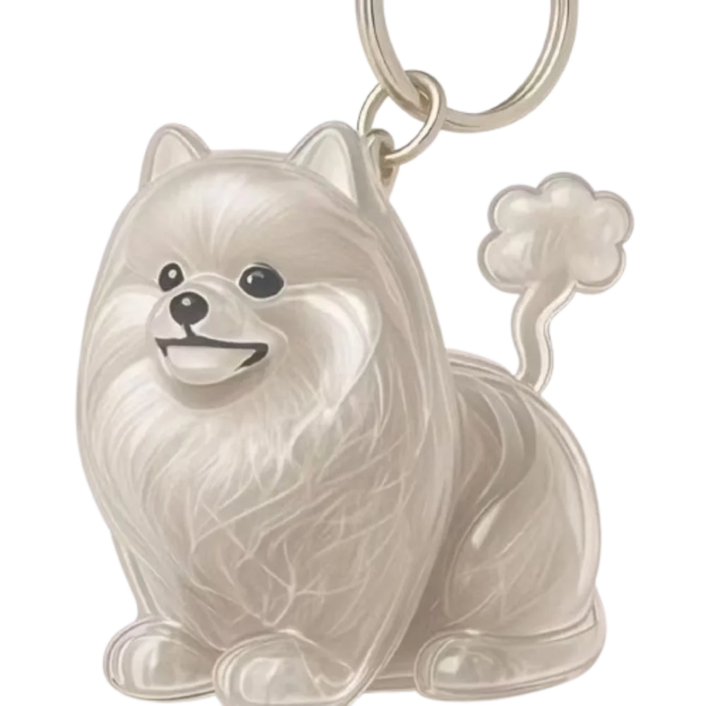 Dog Shape Dog Hair Storage Box Hair Grooming Transparent Pet Hair Keychain Acrylic DIY Handmade Puppy Pendants Backpack