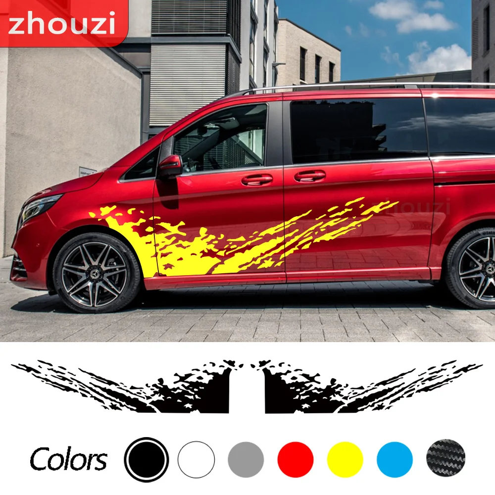 

Lot Car Stickers For Mercedes Benz Vito Viano V Class W447 W639 Van Sport Stripes Door Graphics Vinyl Decals Accessories 2 Pcs