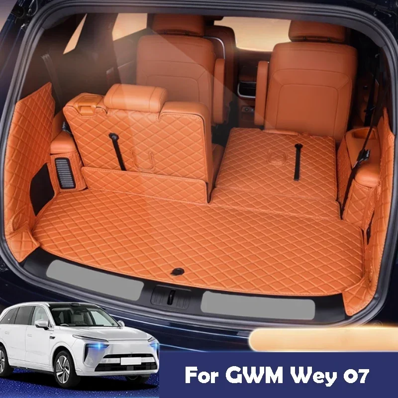 

Для GWM Wey 07 Lanshan Blue Mountain 2025 полностью закрытый коврик в багажник, кожаный материал для хранения, прочная защита, автомобильные аксессуары
