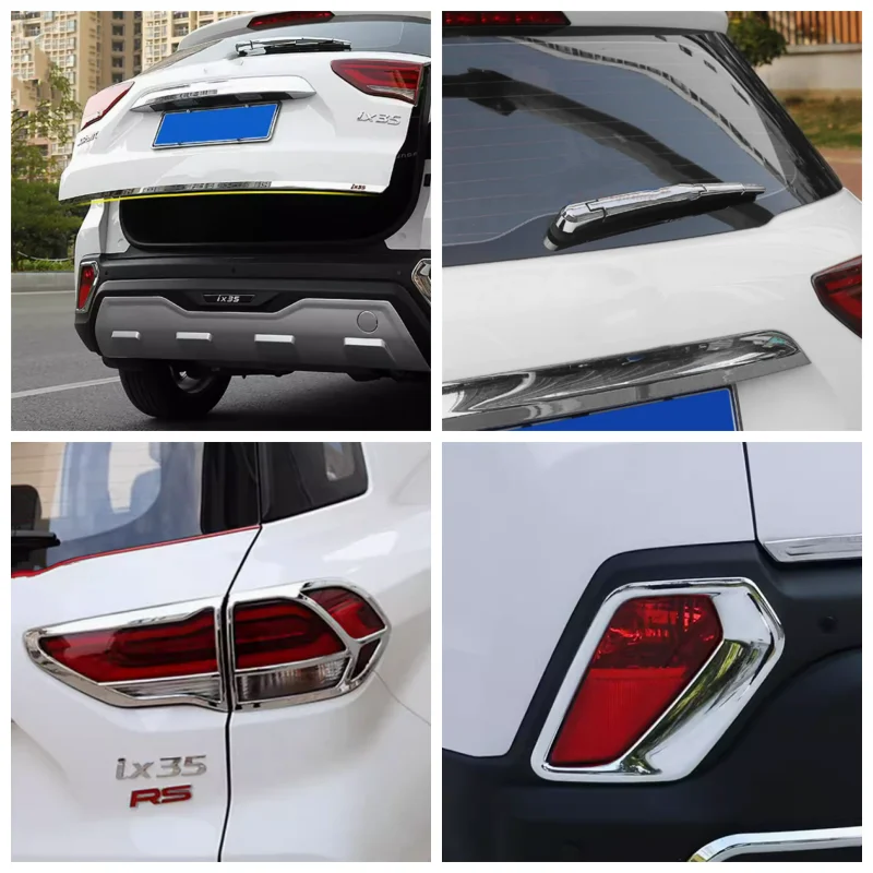 For Hyundai Tucson IX35 2018 2019 Exterior Rear Trunk Lid Rear Window Windscreen Rear Fog Rear Tail Lights Lamps Cover Trim