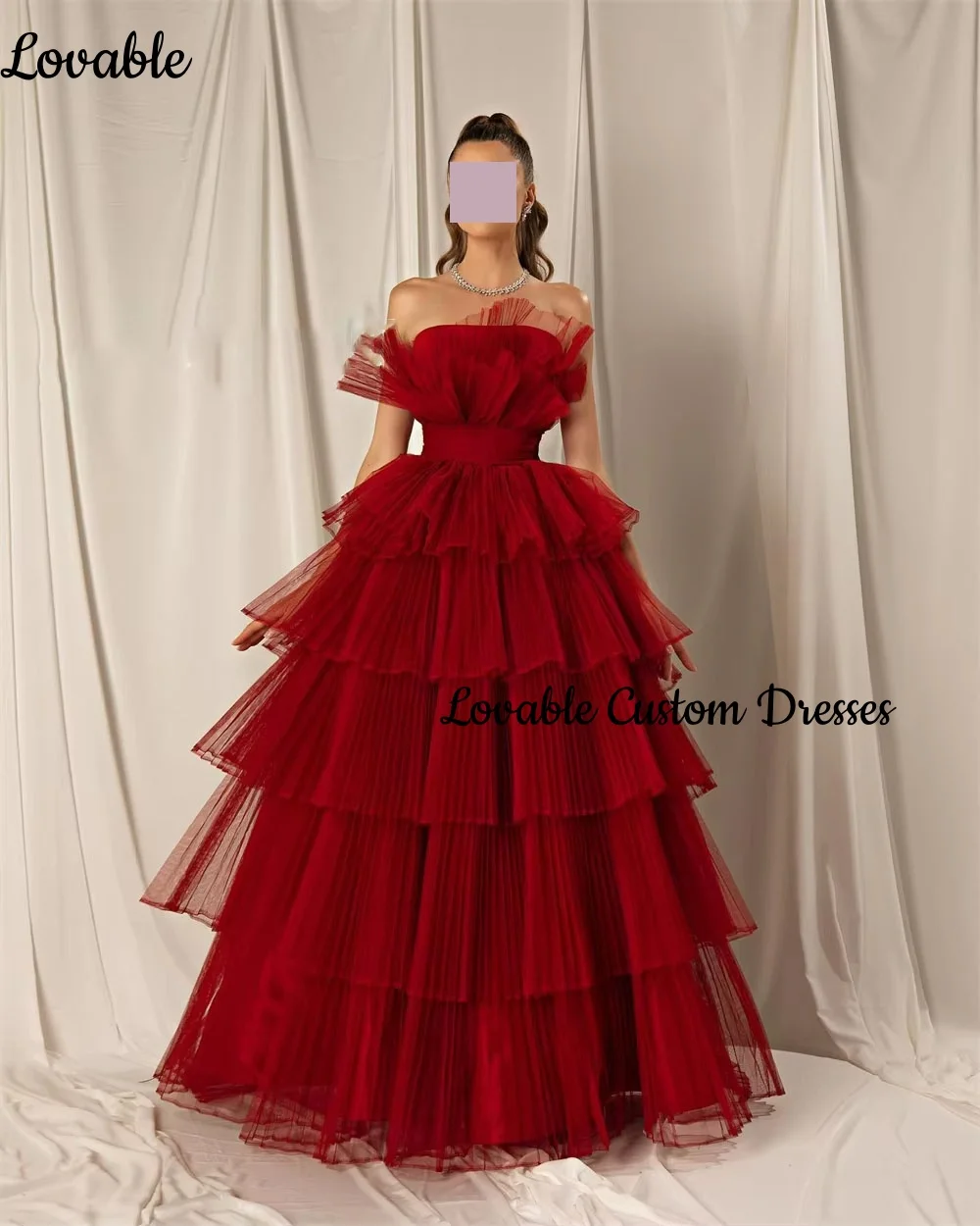 فسات Mohamed 1914 Personalisiertes Hochzeitskleid, trägerlos, mit Reißverschluss, formelle Anlässe, bodenlang, A-Linie, ärmellose Partykleider