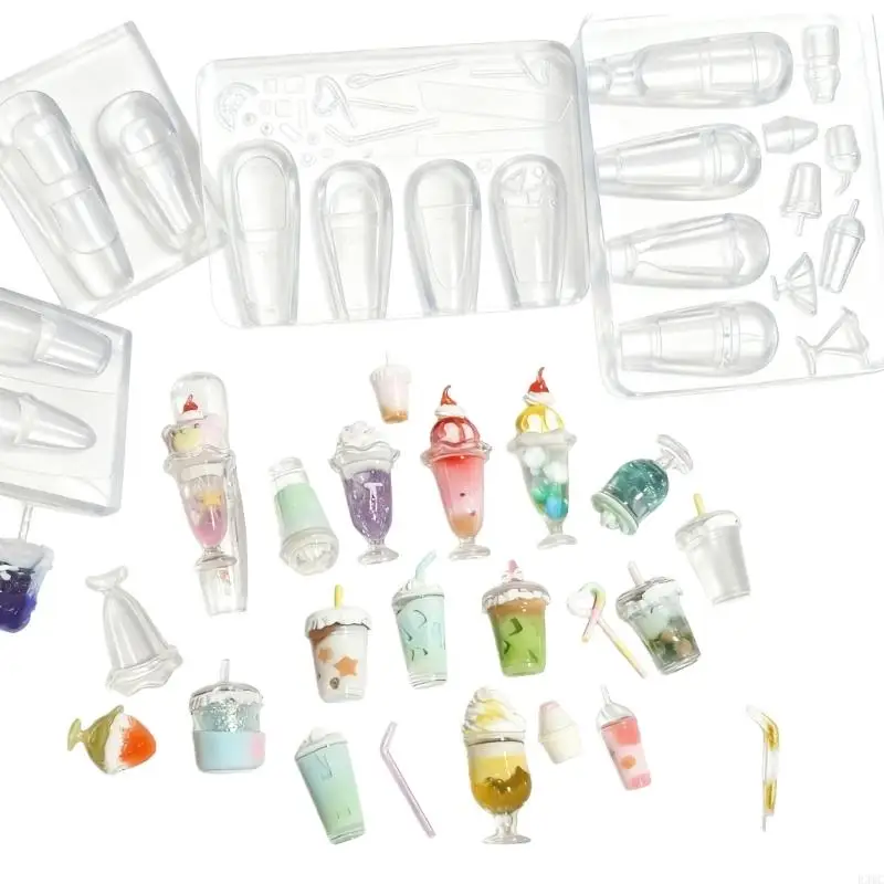 

R3MC Bubble Teas Themed Art Mold Flexible Silicone For DIY Accessories And Craft Designs