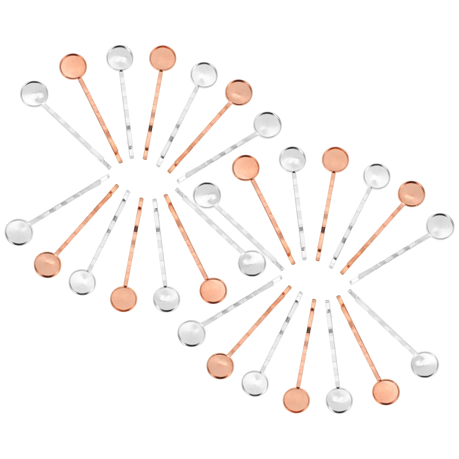 

40Pcs Hair Clip Making Bases Blank Hair Bobby Pins Round Tray 12Mm Inner Diameter Sturdy Metal Barrettes Base DIY Hairpin