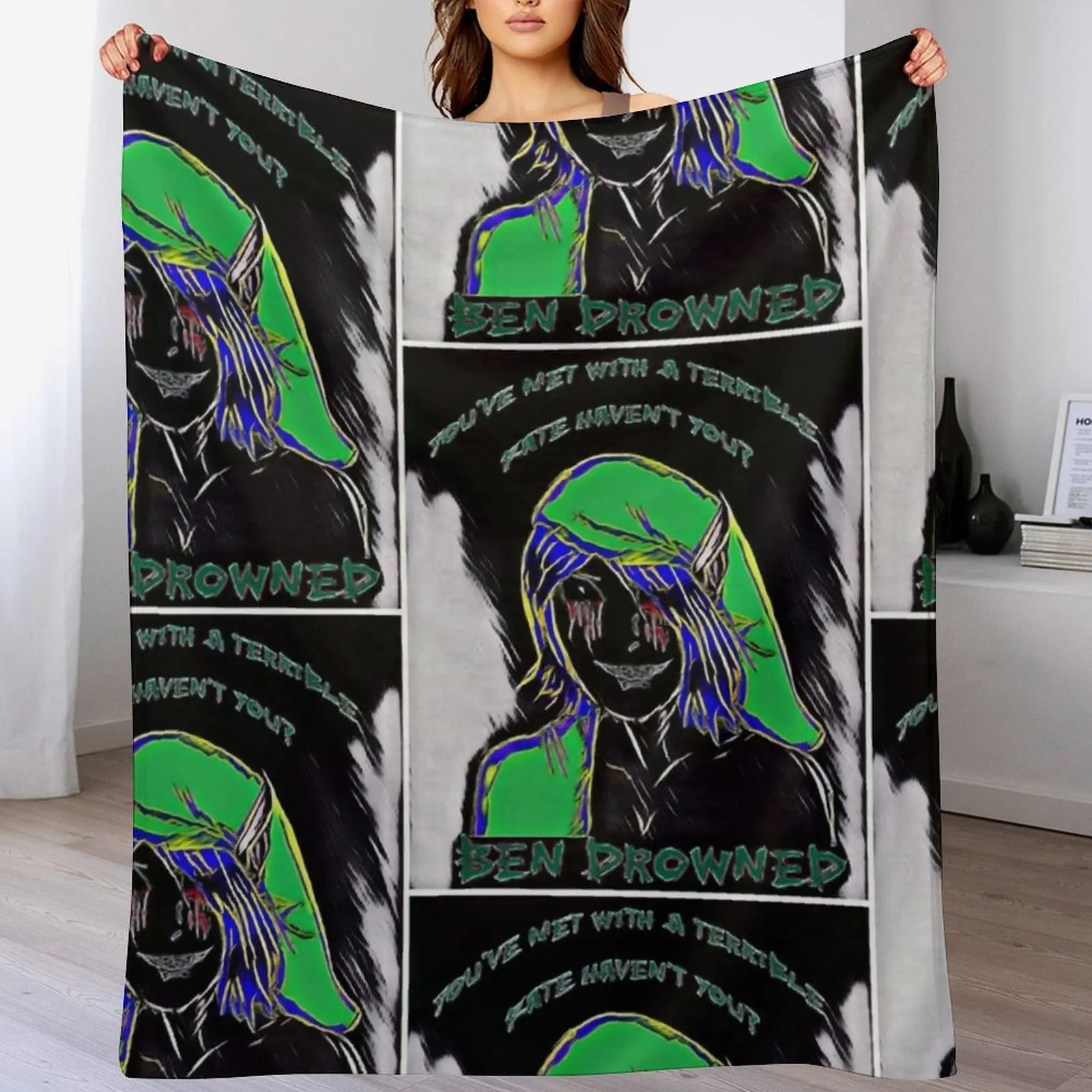 BEN Drowned (Inverted) Throw Blanket Decorative Throw Camping cosplay anime Blankets