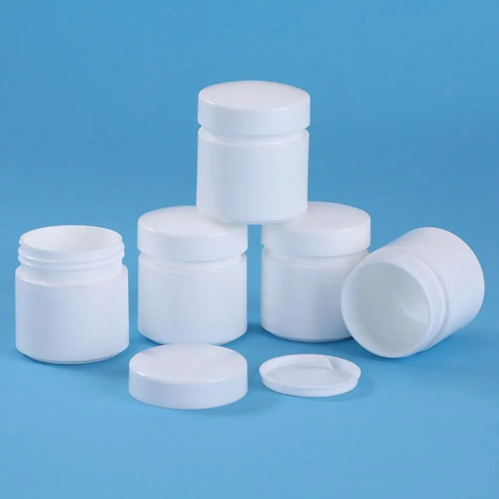 5PCS Plastic Facial Cream Jar New Refillable White Cosmetics Container Lotion Container Travel