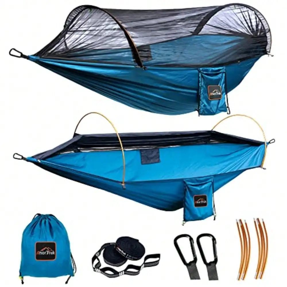 

Professional Camping Hammocks With Mosquito Net Lightweight Double For Camping Hiking Backpacking Includes Two 10 FT Tree Straps