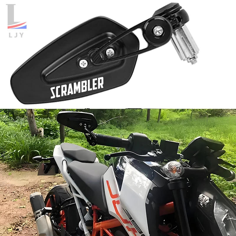 

Для Ducati Scrambler 400 800 1100 2014 2015 2016 2017 1 пара зеркал заднего вида для мотоциклов, универсальное зеркало на руль скутера