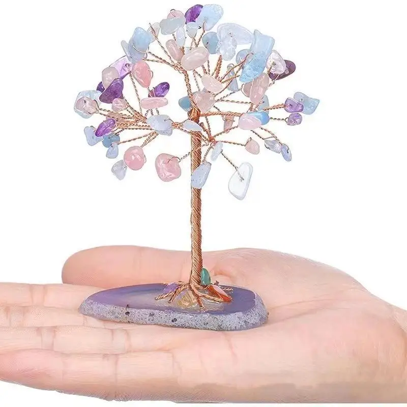 Super Mini Kristall-Geldbaum Heilender Edelstein Feng-Shui-Ornament für Wohnzimmer Yoga-Ecke Heimdekoration – Detail 5