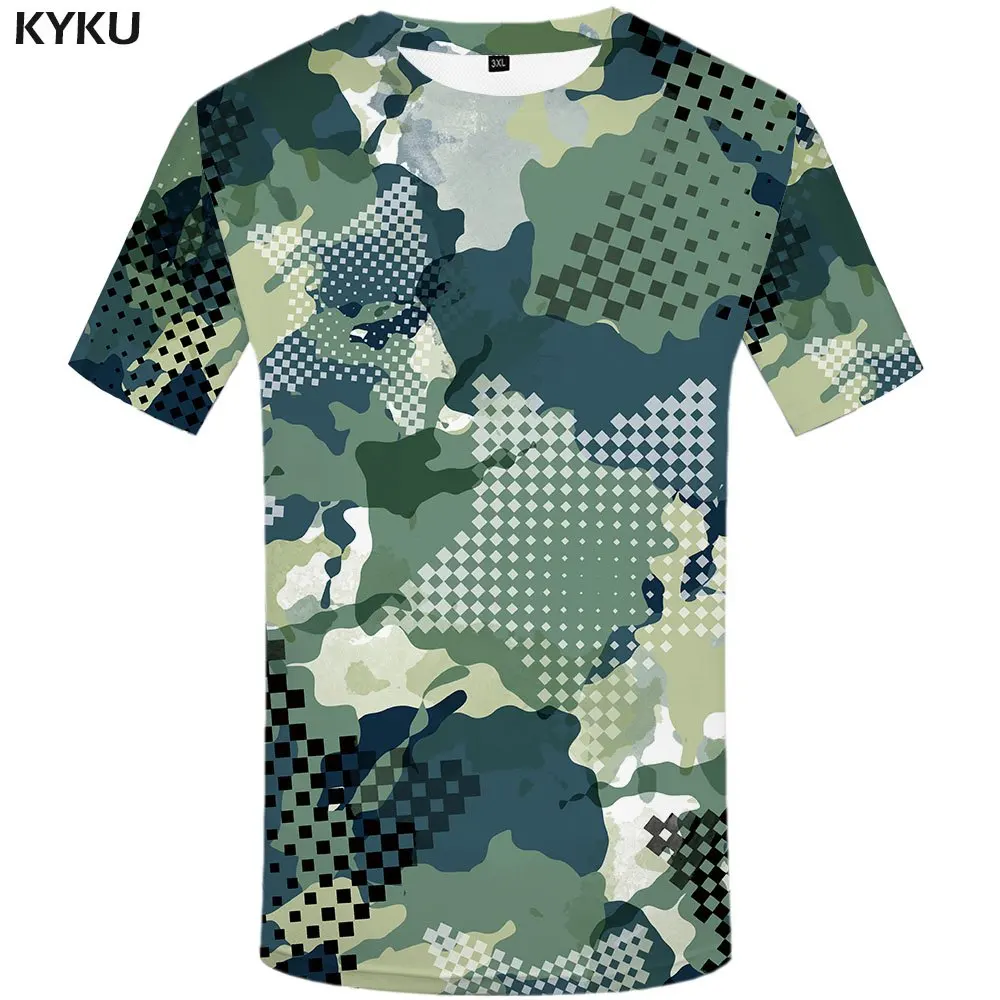 2023 New Orange Camouflage T Shirt Men Camo Tshirts Casual Military Anime Clothes Colorful T-shirts Gothic 3d Printed Tshirt