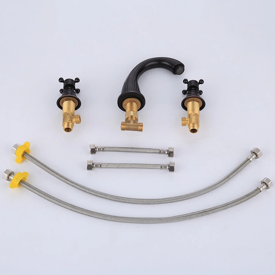 

ABZL краны модный смеситель для раковины, набор смесителей для ванной комнаты с изливом и двойным рычагом