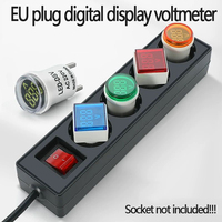EU plug-type digital voltmeter universal square circular indicator dust-proof seat AC220V/230V