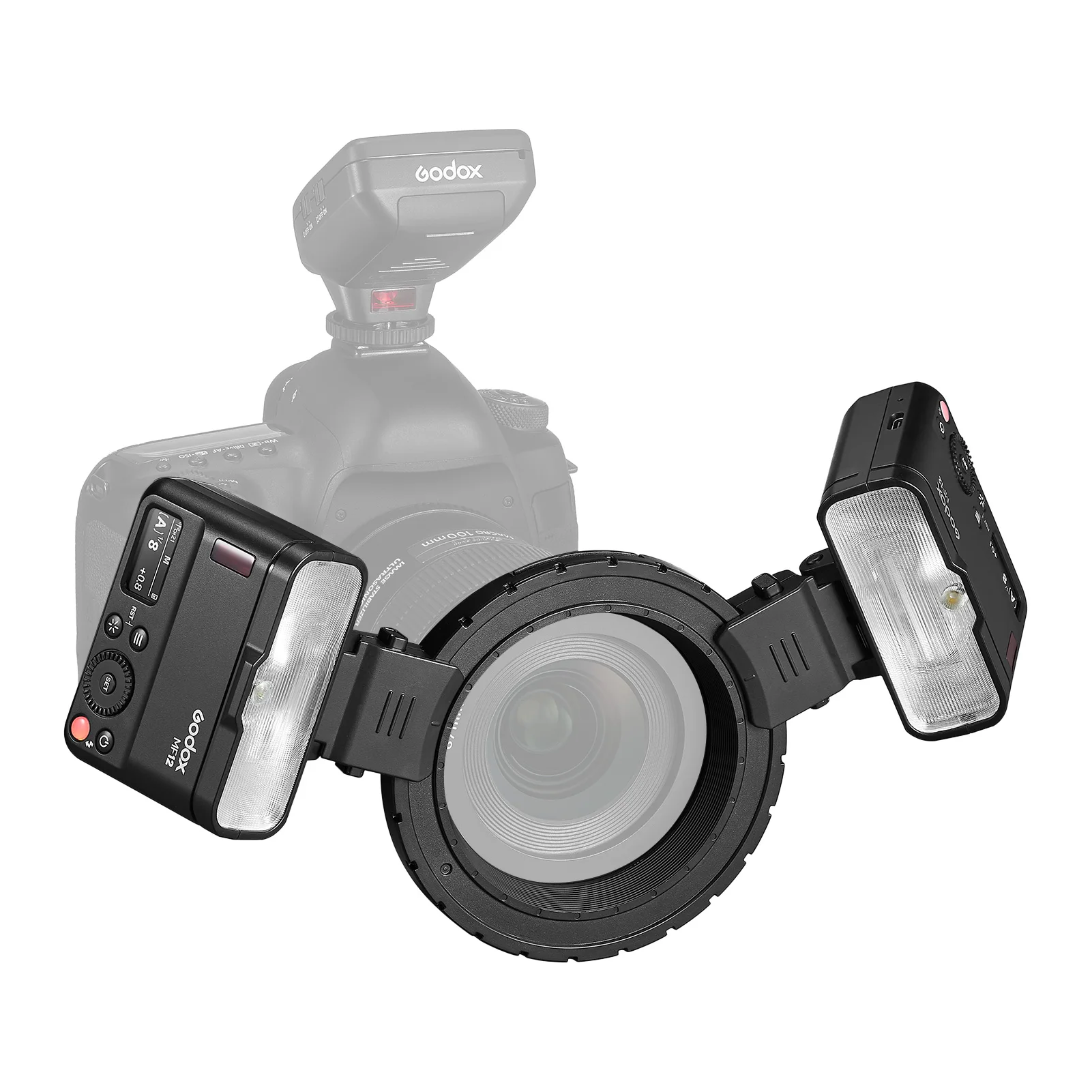 MF12-K2 2PCS Macro Flash 2.4G Controllo della trasmissione wireless GN 16 Modalità TTL M per