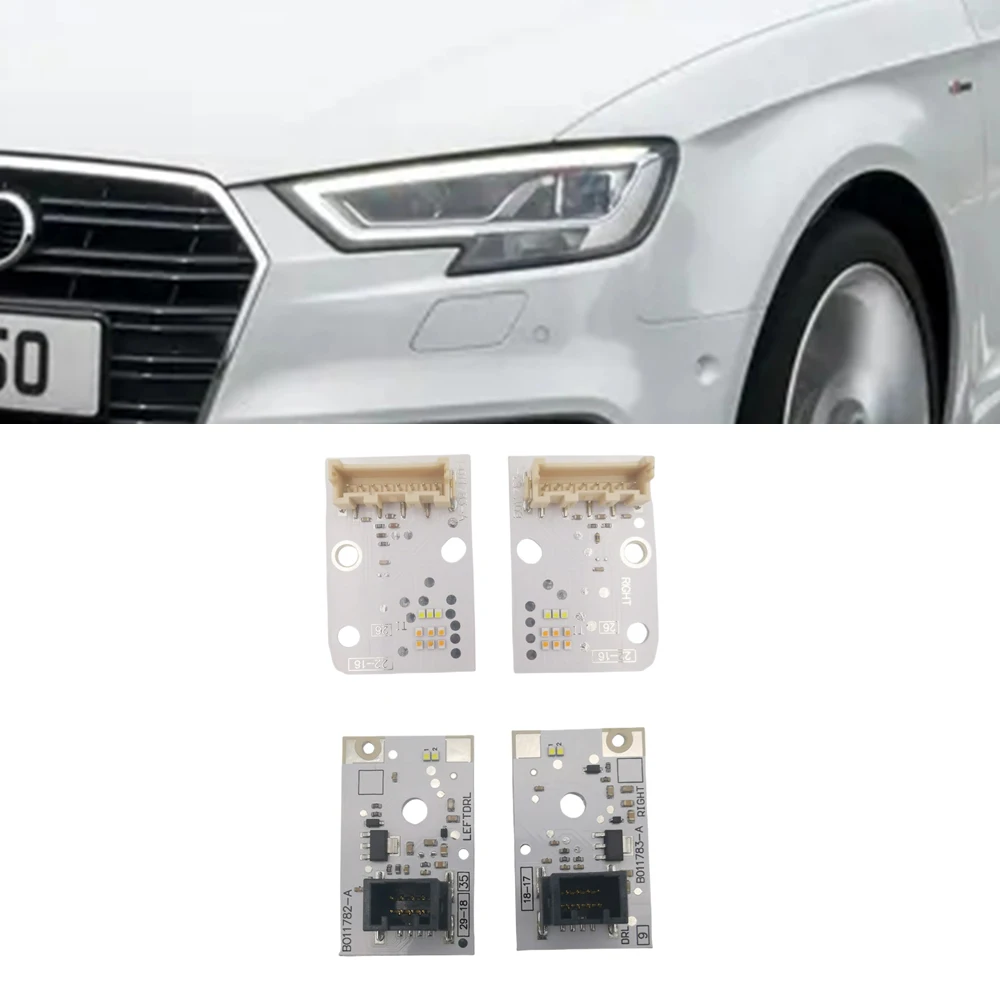 White Lightsource Boards Set B011783-A B011782-A 8V0998474A 8V0998473A For Audi A3 S3 LED Headlight DRL Daytime Running Lights