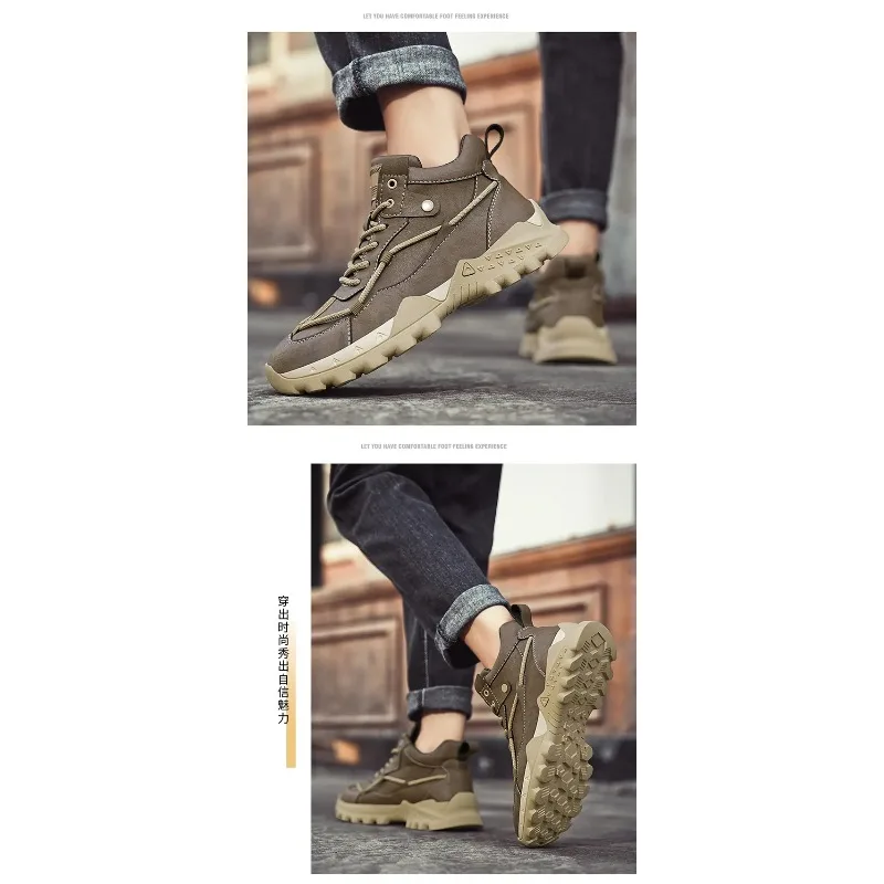 

Winter Leather Men Ankle Boots with Fur Handmade Snow Boots Designer Keep Warm Boots High Quality Work Boots Outdoor Sneakers