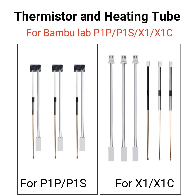 

For Bambu Lab p1p p1s x1c Thermistor Ceramic Cartridge Heater for 24v 48w Heating Tube TZ hot end heating block 3D printer parts