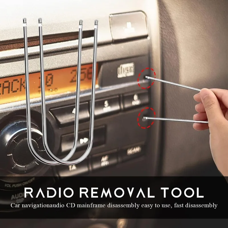 2X CD مبدل إزالة مفاتيح سيارة جديدة ستيريو أداة تفكيك الراديو صالح لفورد بيجو رينو نيسان #2