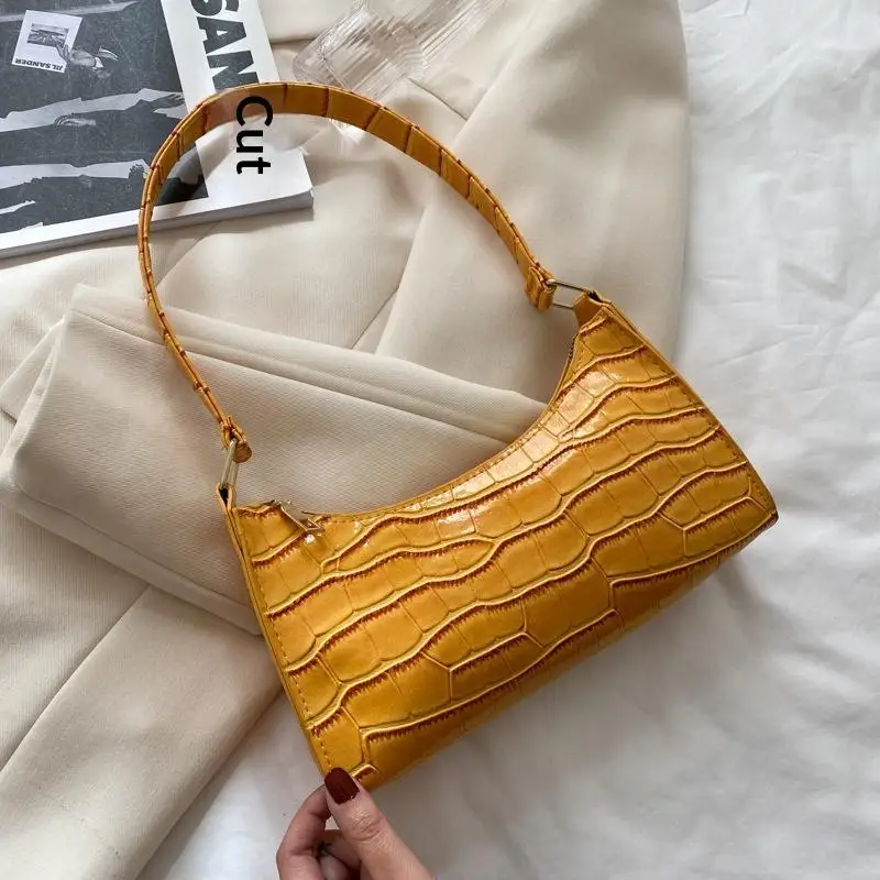 

Retro Casual Shoulder Bag Solid Color PU Leather Women's Underarm Bag For Female Tote Clutch Purse Banquet Handbag