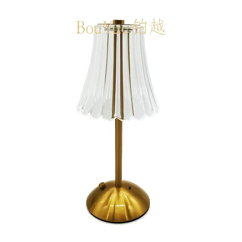 Nordic Gold LED Touch Desk Lamp Rechargeable Modern Minimalist Table Light for Bedroom Dining Room Home Decor Ambient Night