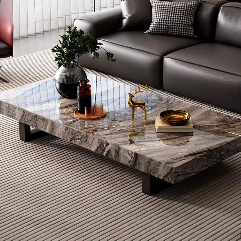 Mesa de centro italiana exclusiva, design estético minimalista, moderna, luxuosa, estilo nórdico, móveis para sala de estar